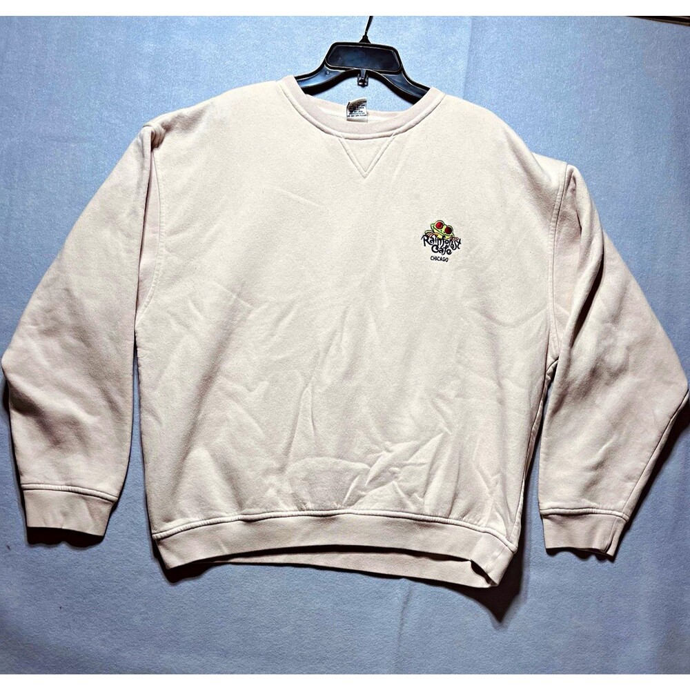 Rainforest Cafe Chicago Sweatshirt Adult Men’s XL Beige Embroidered Frog Logo
